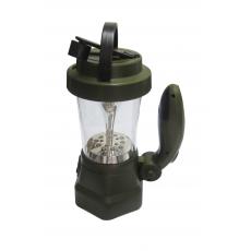 军绿色手提式黑色摇柄营地灯