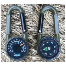 中文温度计指南针金属双面快挂