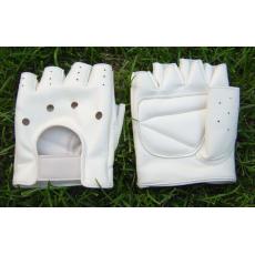 军威白色山羊皮半指手套