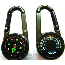 军威双面快挂指南针，金属扣指北针